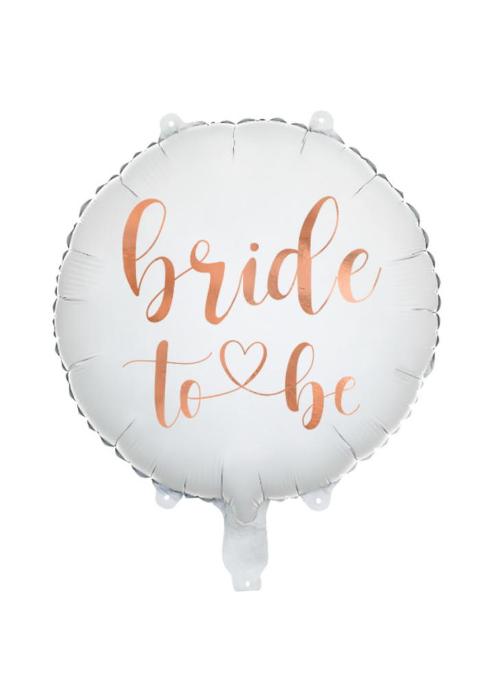 Balon foliowy okrągły BRIDE TO BE biały-rose gold
